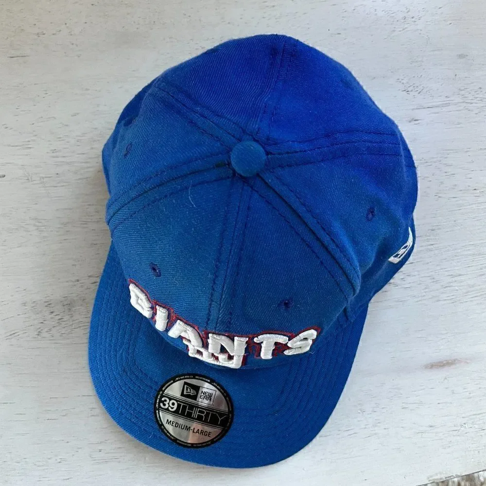 New York Giants Hat Cap Strap Back Blue White NFL Football Adjustable Mens
